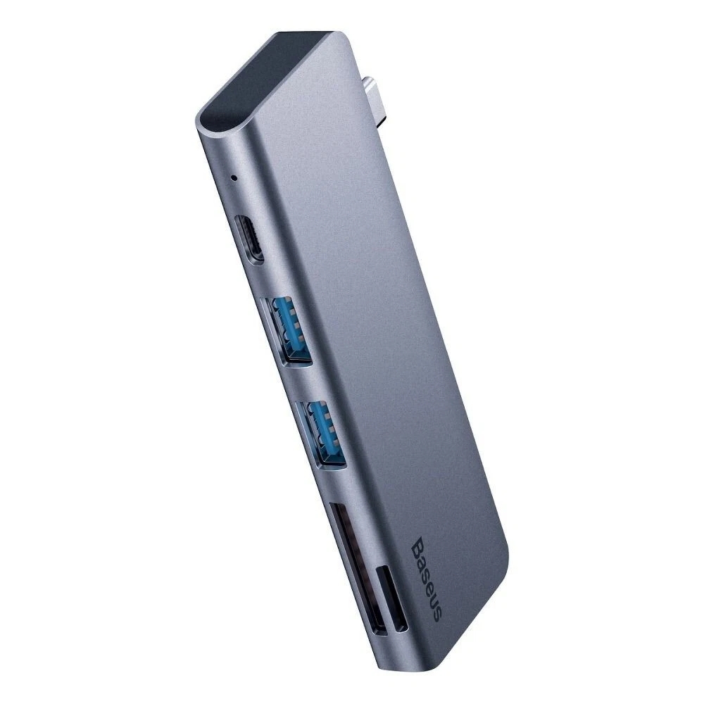 Official Baseus HUB Harmonica 5-in-1 Adapter - Gray - Image 2