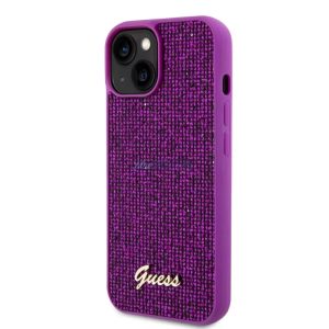 Genuine Guess Sequin Script Logo Impact Case Cover For iPhone 15 - Magenta