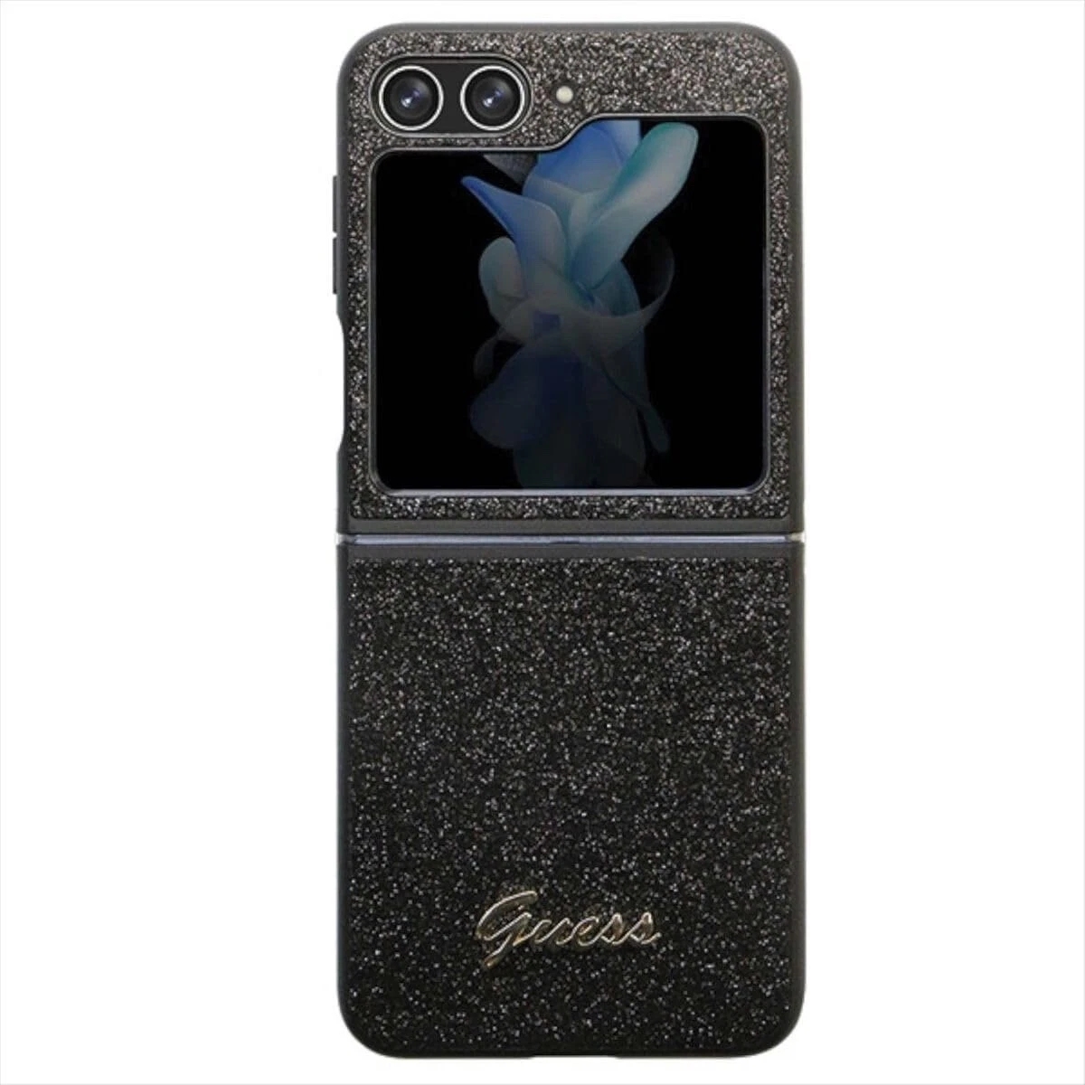 Genuine Guess Script Black Glitter Case Cover For Samsung Galaxy Z Flip 5 - Image 3
