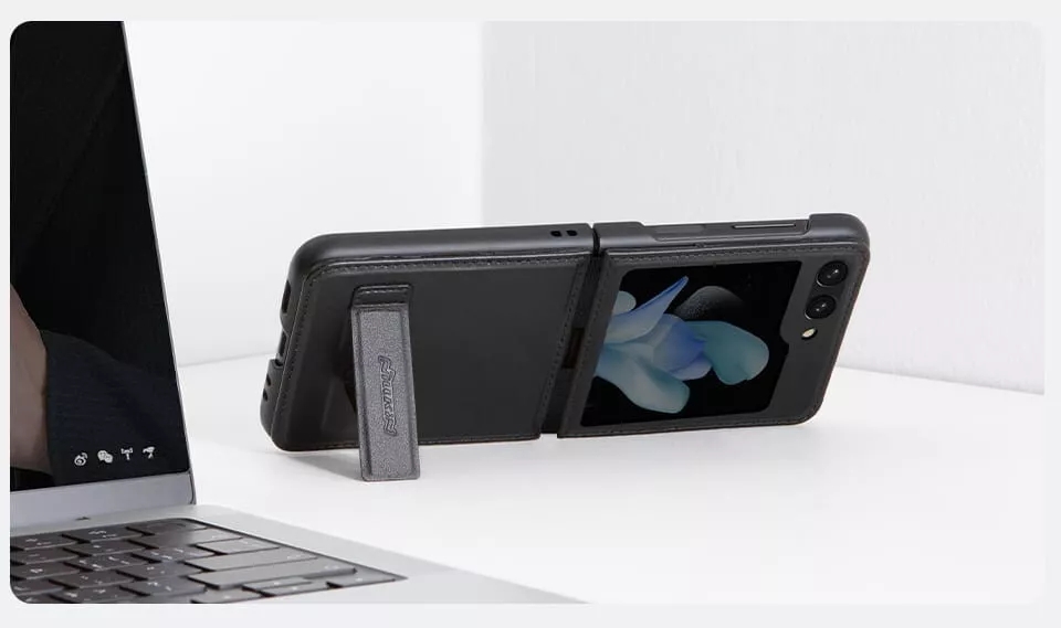 Nillkin Qin Leather Case Cover For Samsung Galaxy Z Flip 5 5G - Black - Image 11