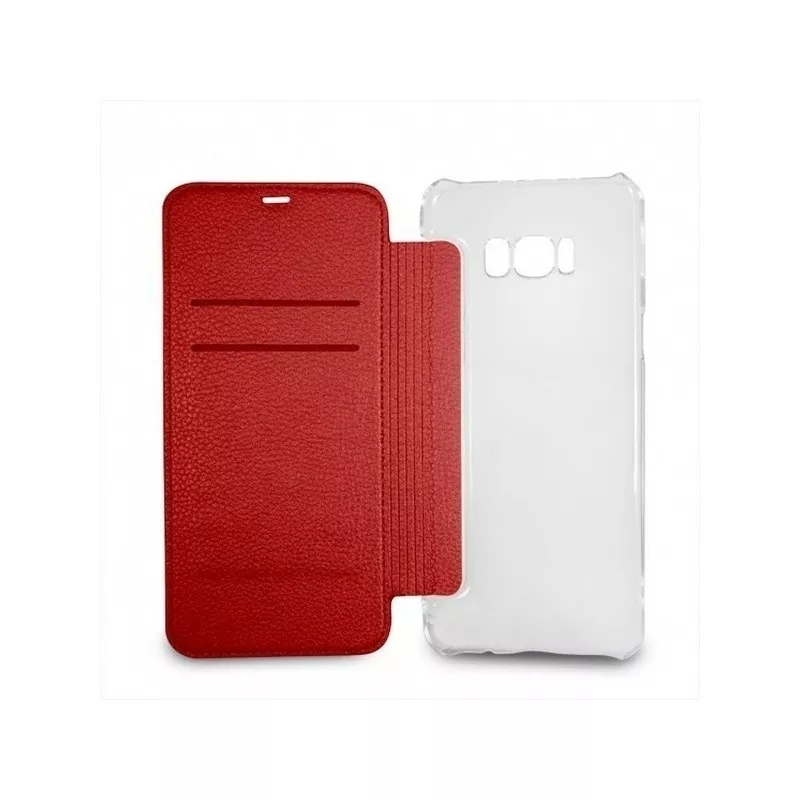 Genuine GUESS Iridescent Collection Book Case for Samsung Galaxy S8+ Plus Red - Image 4