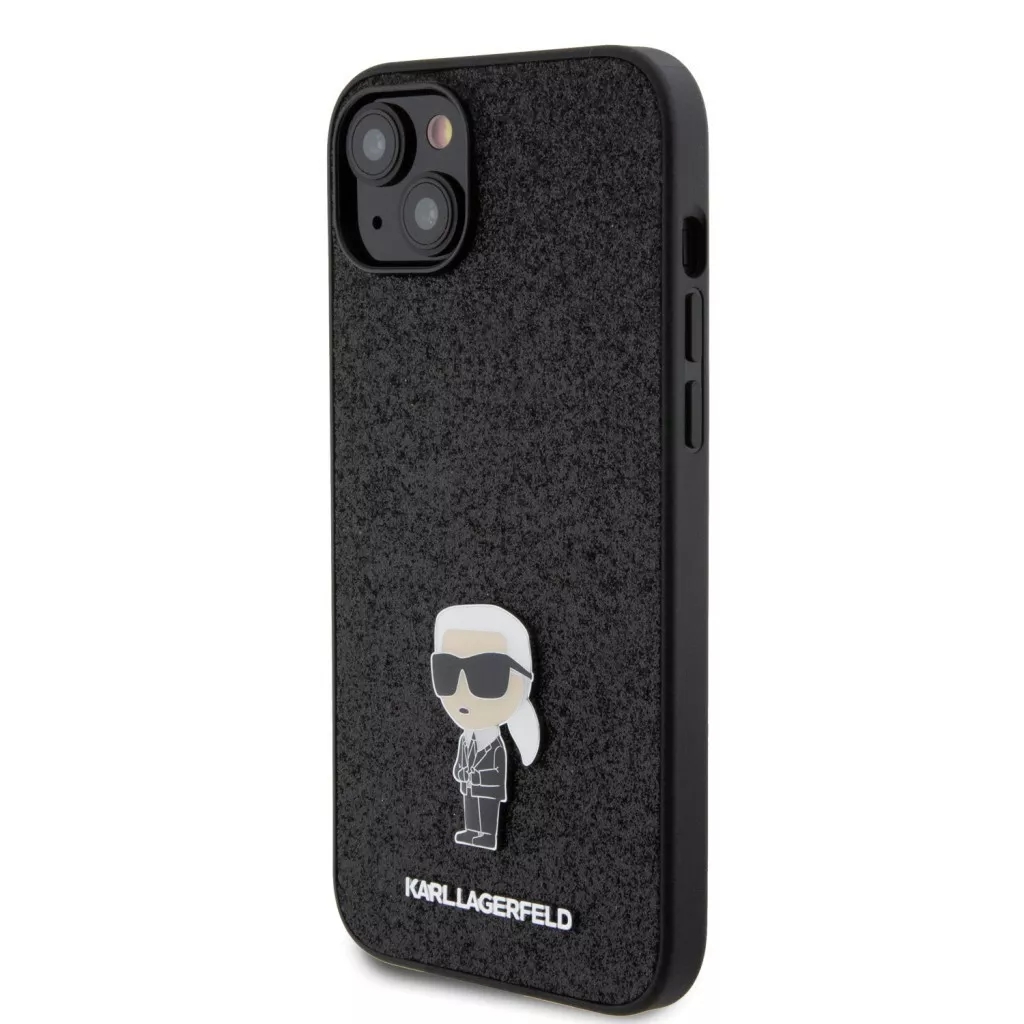 Genuine Karl Lagerfeld Metal Figure Glitter Case Cover for Apple iPhone 15 Plus - Image 3