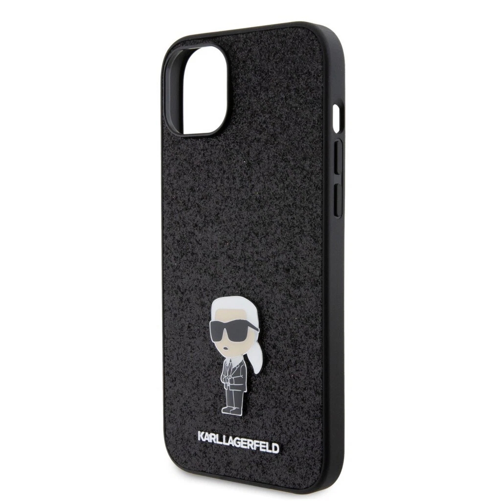 Genuine Karl Lagerfeld Metal Figure Glitter Case Cover for Apple iPhone 15 Plus - Image 6