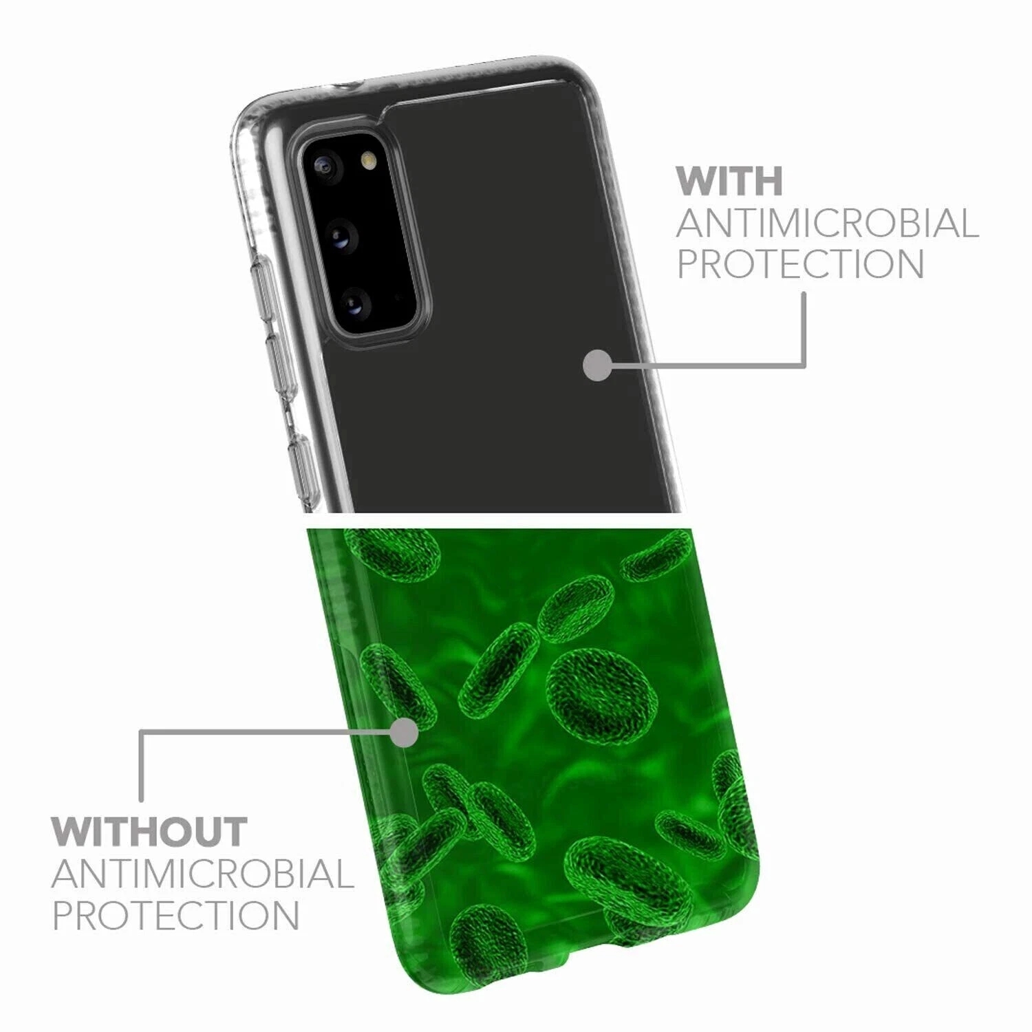 tech21 Samsung Galaxy S20 Antimicrobial Strong Tough Clear Back Case Impact - Image 8