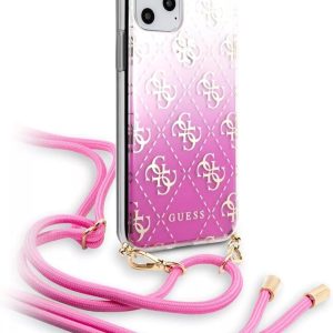 Genuine Guess Glitter Gradient Case Cover for Apple iPhone 11 Pro with Strap