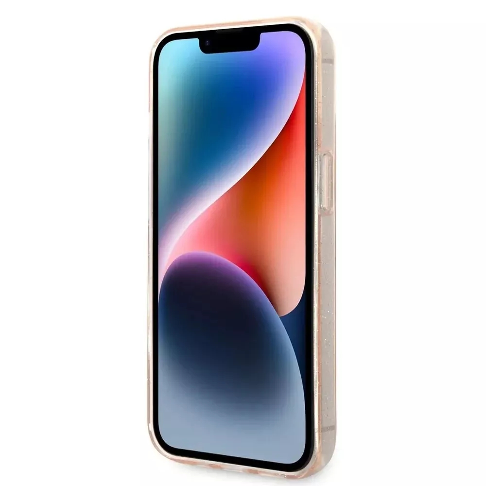 Genuine Guess 4G Big Logo Gold Glitter Case Apple iPhone 14 Plus Clear Rose Gold - Image 4