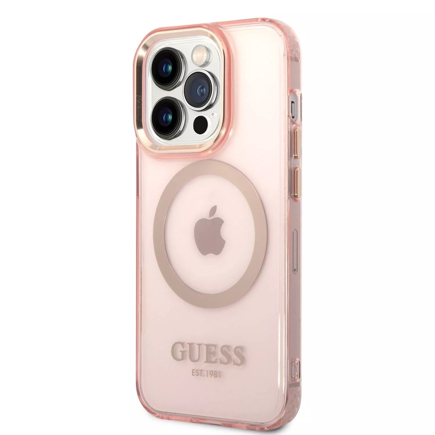 Genuine Guess Transparent Pink Magsafe Impact Case for Apple iPhone 14 Pro Max - Image 2