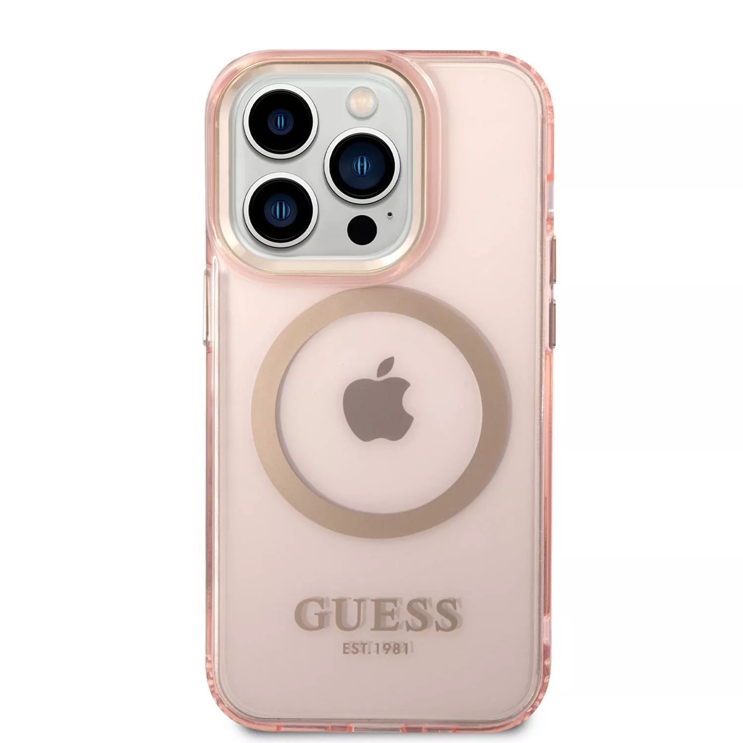 Genuine Guess Transparent Pink Magsafe Impact Case for Apple iPhone 14 Pro Max - Image 3