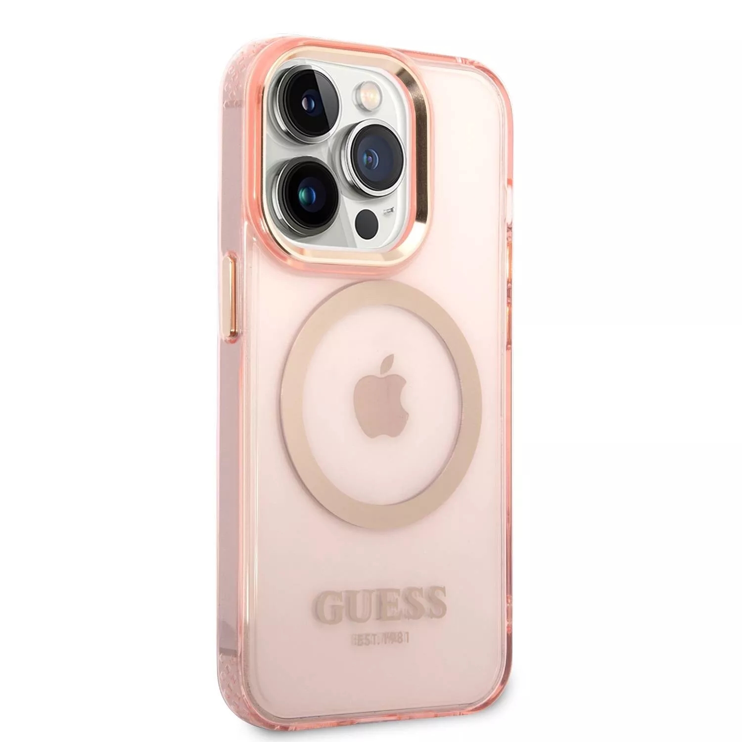 Genuine Guess Transparent Pink Magsafe Impact Case for Apple iPhone 14 Pro Max - Image 4