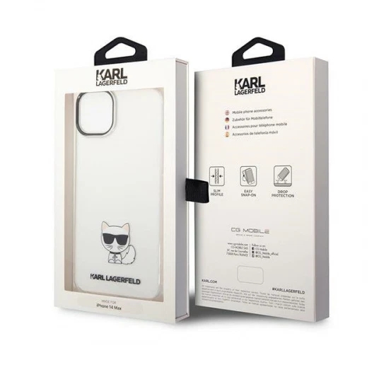 Genuine Karl Lagerfeld Fashion Transparent Choupette Impact iPhone 14 Clear - Image 9
