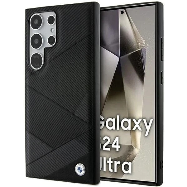 Genuine BMW Signature Cross Lines Leather Impact Case for Samsung S24 Ultra