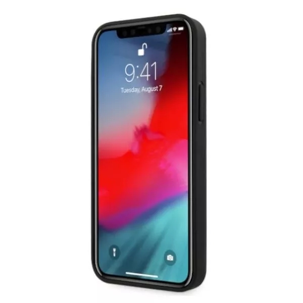 Genuine Leather BMW Debossed Logo Perforate Sides For iPhone 12 and 12 Pro Red - Image 3