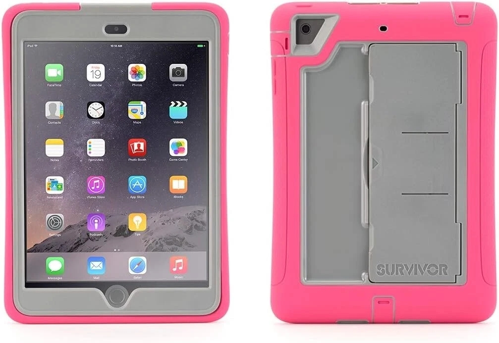 Genuine Griffin Survivor Slim Impact Case for iPad Mini 2 Mini 3 Pink Grey - Image 2