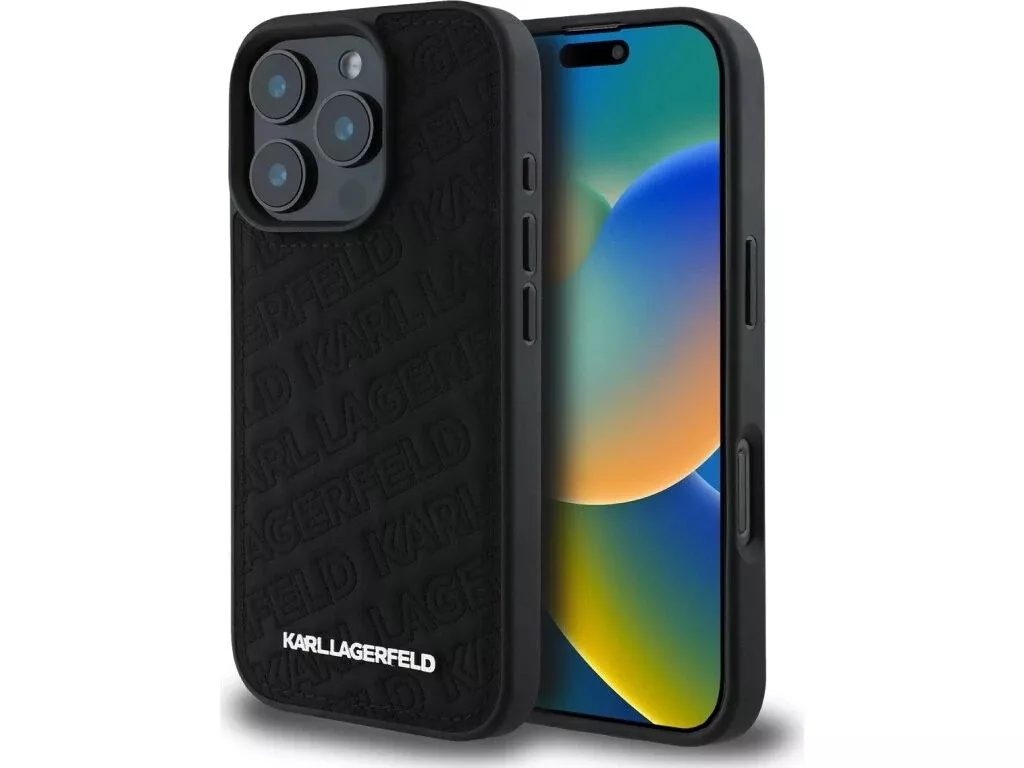 Genuine Karl Lagerfeld Quilted Metal Logo Impact Case Apple iPhone 16 Pro Max