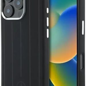Genuine Mercedes Silicone Vertical Stripe Black MagSafe Case iPhone 16 Pro Max