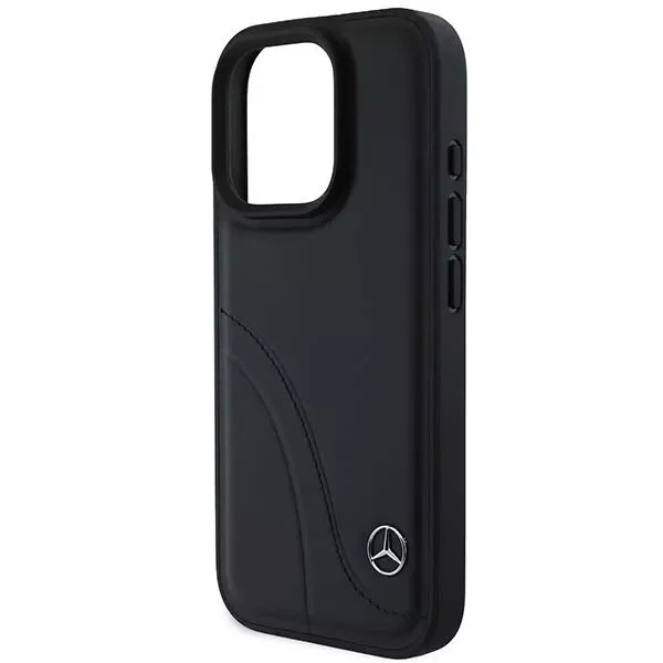 Genuine Mercedes Curved Stiched Leather Impact Protection Case iPhone 16 Pro - Image 4