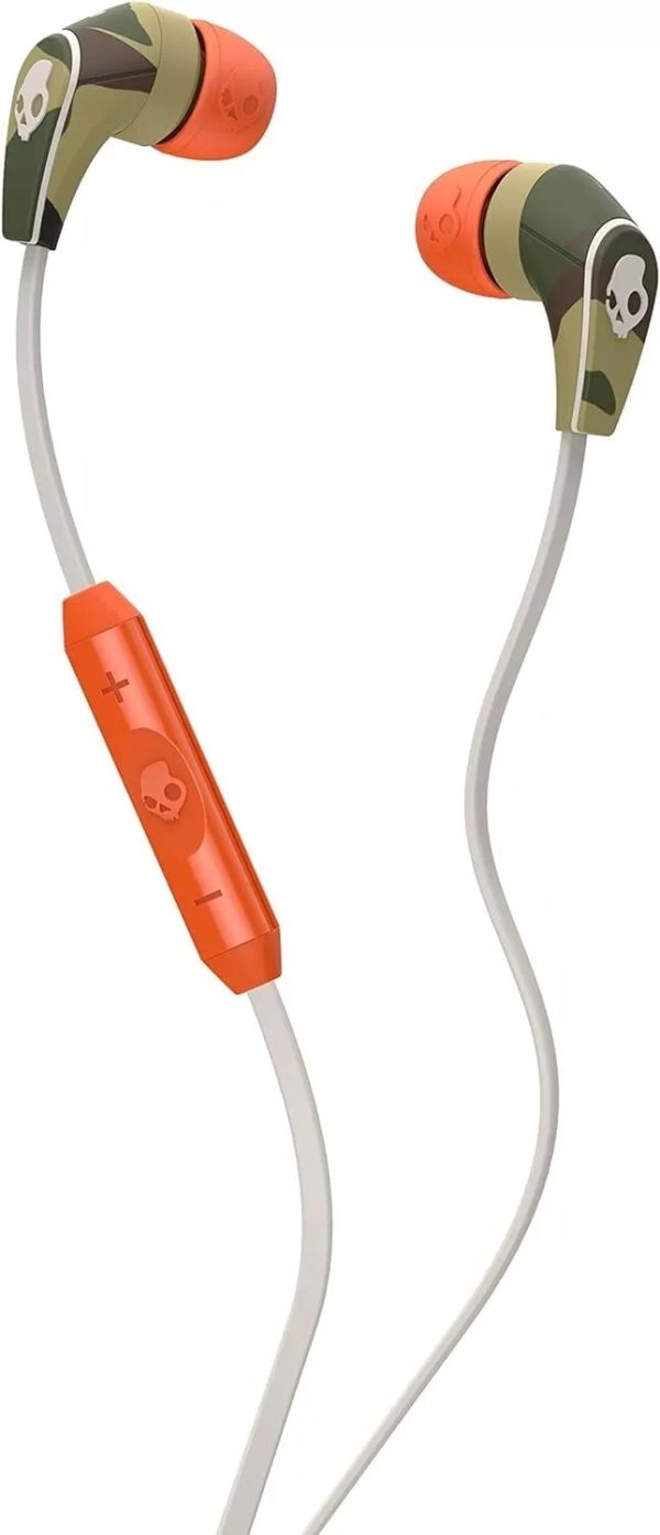 Official Skullcandy 50/50 In-Ear Headphones with Mic - Camo / Bone