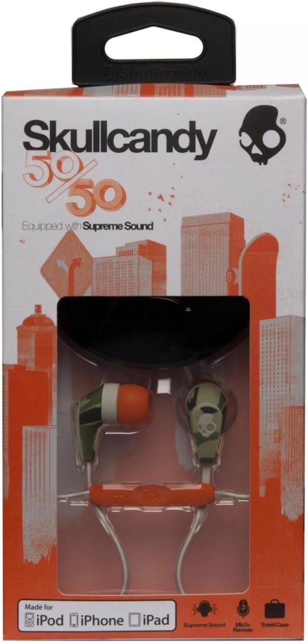 Official Skullcandy 50/50 In-Ear Headphones with Mic - Camo / Bone - Image 4