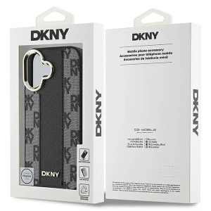 DKNY Leather Checkered Pattern Stripe MagSafe Impact Case For iPhone 16 Official