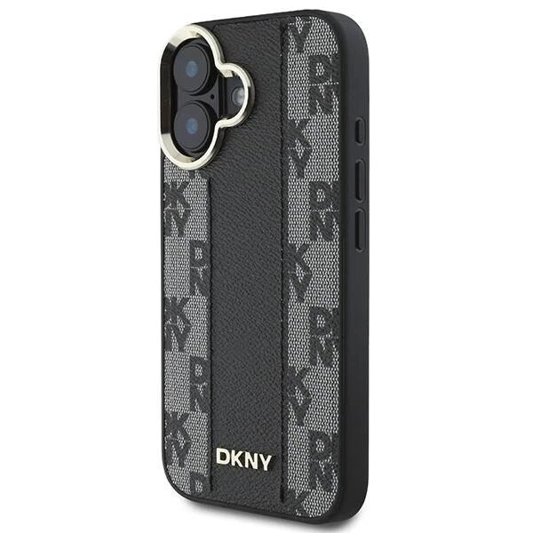DKNY Leather Checkered Pattern Stripe MagSafe Impact Case For iPhone 16 Official - Image 3