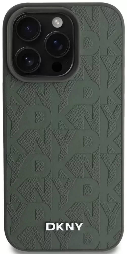 DKNY Leather Repeat Pattern Stack Logo MagSafe Case for iPhone 16 Pro - Image 4