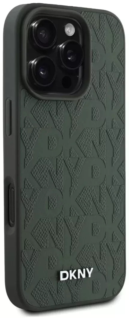 DKNY Leather Repeat Pattern Stack Logo MagSafe Case for iPhone 16 Pro - Image 5