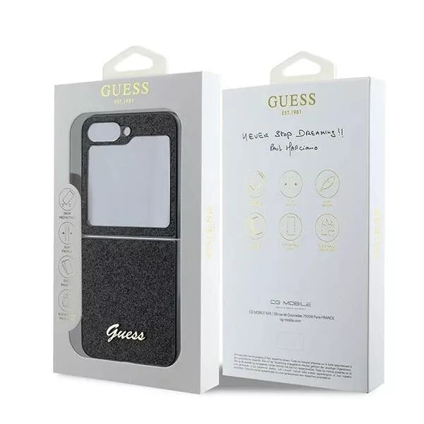 Genuine Guess Giltter 4G Metal Logo Case Cover Samsung Galaxy Z Flip 6 Black - Image 8