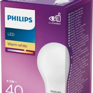 Philips E27 classic LED bulbs 7w (40w), 806lm, 3000K warm white (2 pack)