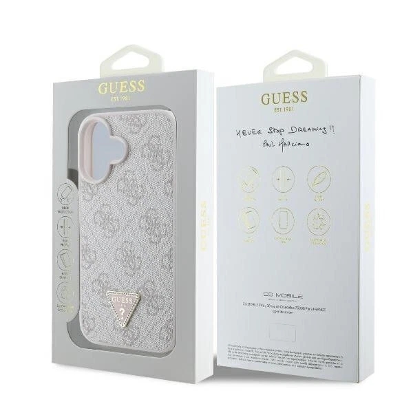 Genuine Guess Triangle Logo Magsafe Impact Case Cover For Apple iPhone 16 Pink - Image 8