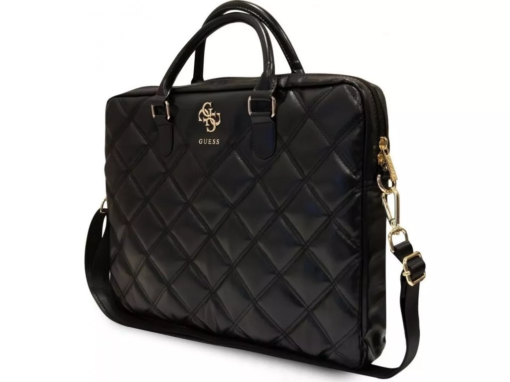 Genuine Guess Quilted Grained Computer Bag 16" Black for laptop MacBook - Image 2