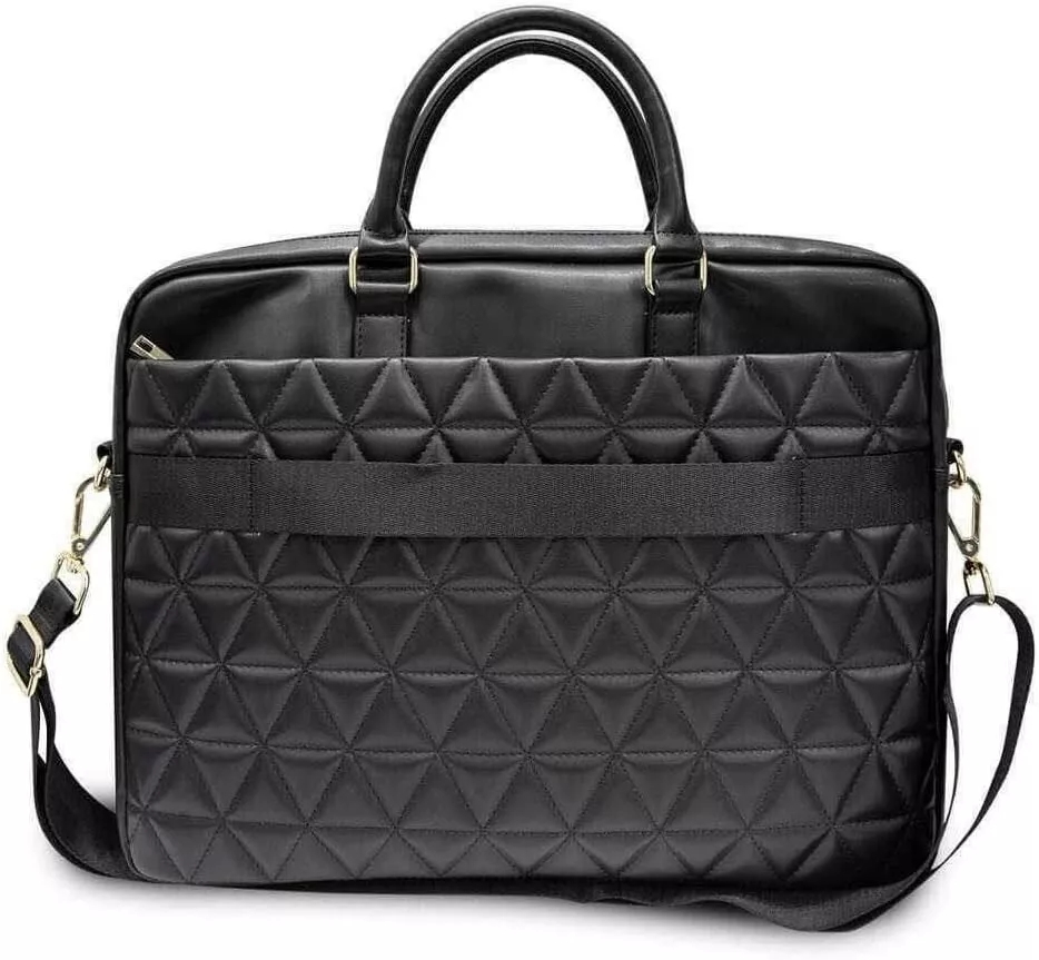 Genuine Guess Quilted Grained Computer Bag 16" Black for laptop MacBook - Image 3