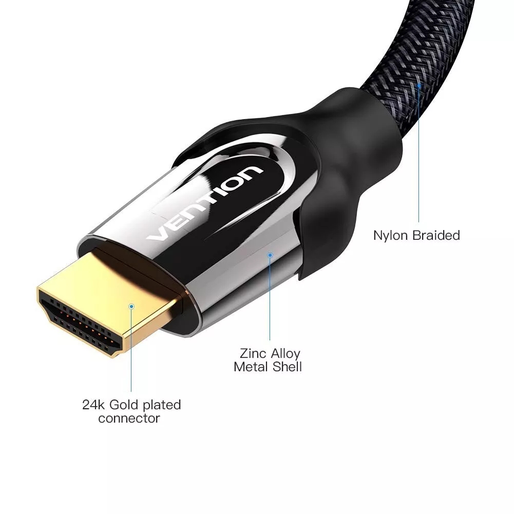 4K HDMI CABLE 2.0 HIGH SPEED PREMIUM GOLD PLATED BRAIDED LEAD 2160P 3D HDTV 8m - Image 3