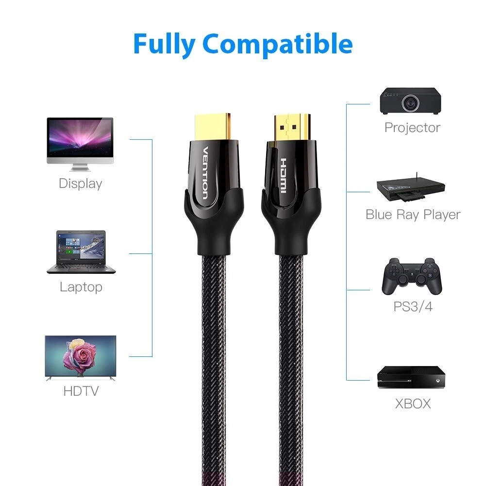 4K HDMI CABLE 2.0 HIGH SPEED PREMIUM GOLD PLATED BRAIDED LEAD 2160P 3D HDTV 8m - Image 8