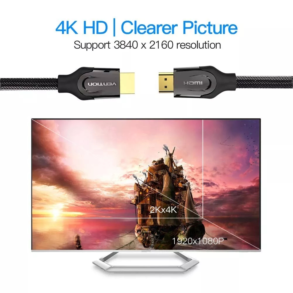 4K HDMI CABLE 2.0 HIGH SPEED PREMIUM GOLD PLATED BRAIDED LEAD 2160P 3D HDTV 8m - Image 9