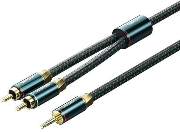 Premiu Cable AUX 3.5mm Jack to 2 RCA Audio Cable Twin Phono Speaker Stereo