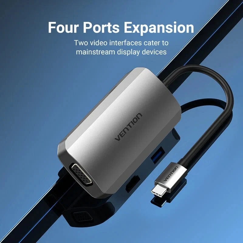 Type C To HDMI Cable Adapter 4K 100W in 1 Type C To VGA 3.0 USB C PD HUB - Image 5