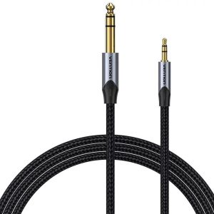 6.35mm TRS Cable Nylon Braid 1/4" Stereo Jack Male to Male Balanced Audio Lead