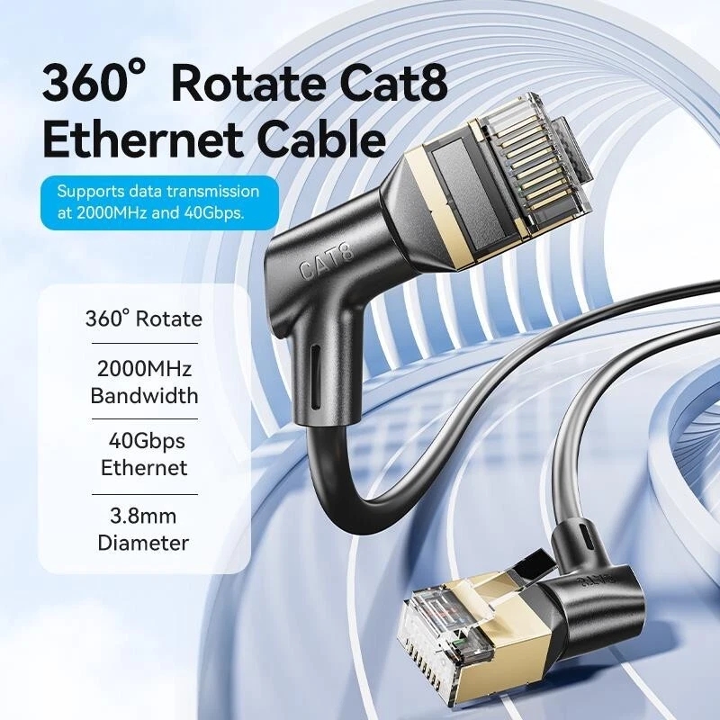 RJ45 Ethernet Network LAN Cable Cat5e Right Angled Patch Lead Internet 2m-5m - Image 2
