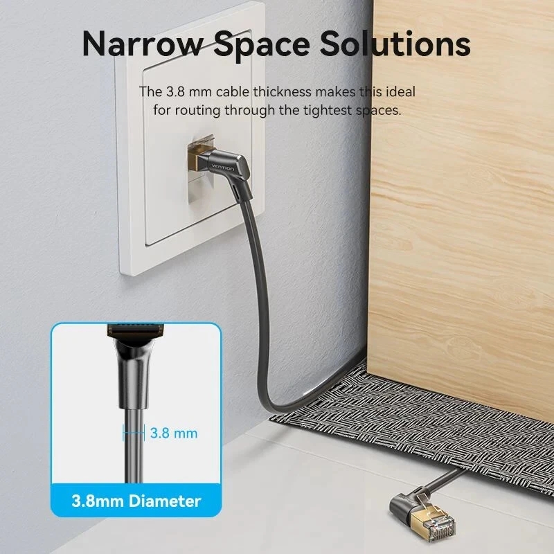 RJ45 Ethernet Network LAN Cable Cat5e Right Angled Patch Lead Internet 2m-5m - Image 4