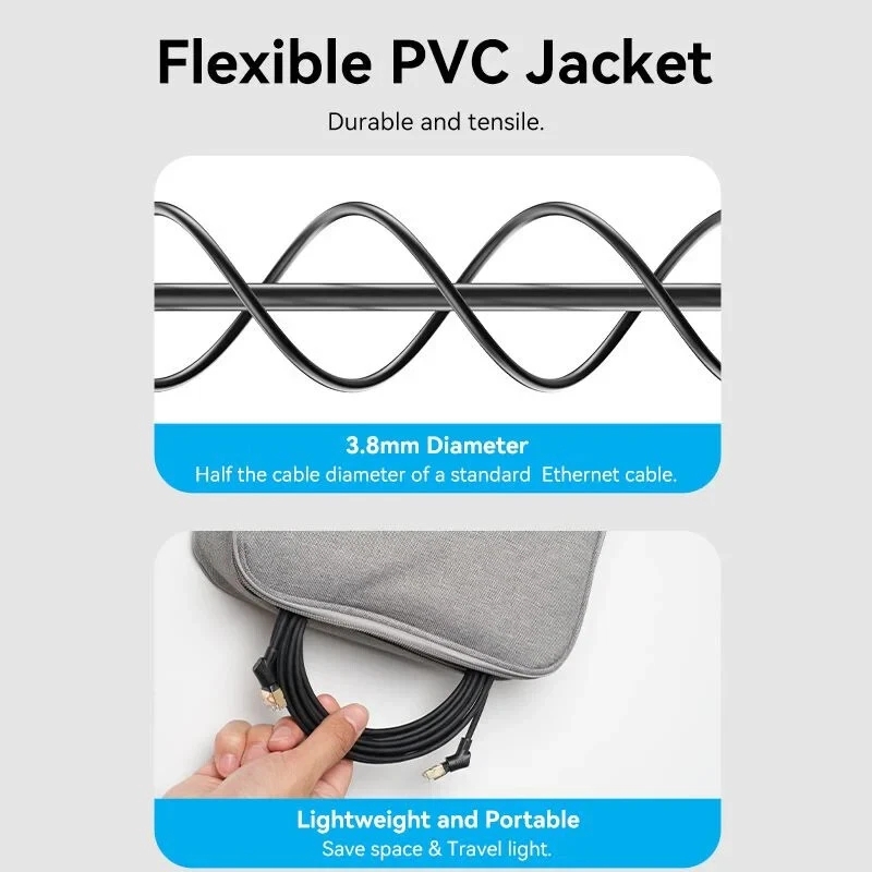 RJ45 Ethernet Network LAN Cable Cat5e Right Angled Patch Lead Internet 2m-5m - Image 12