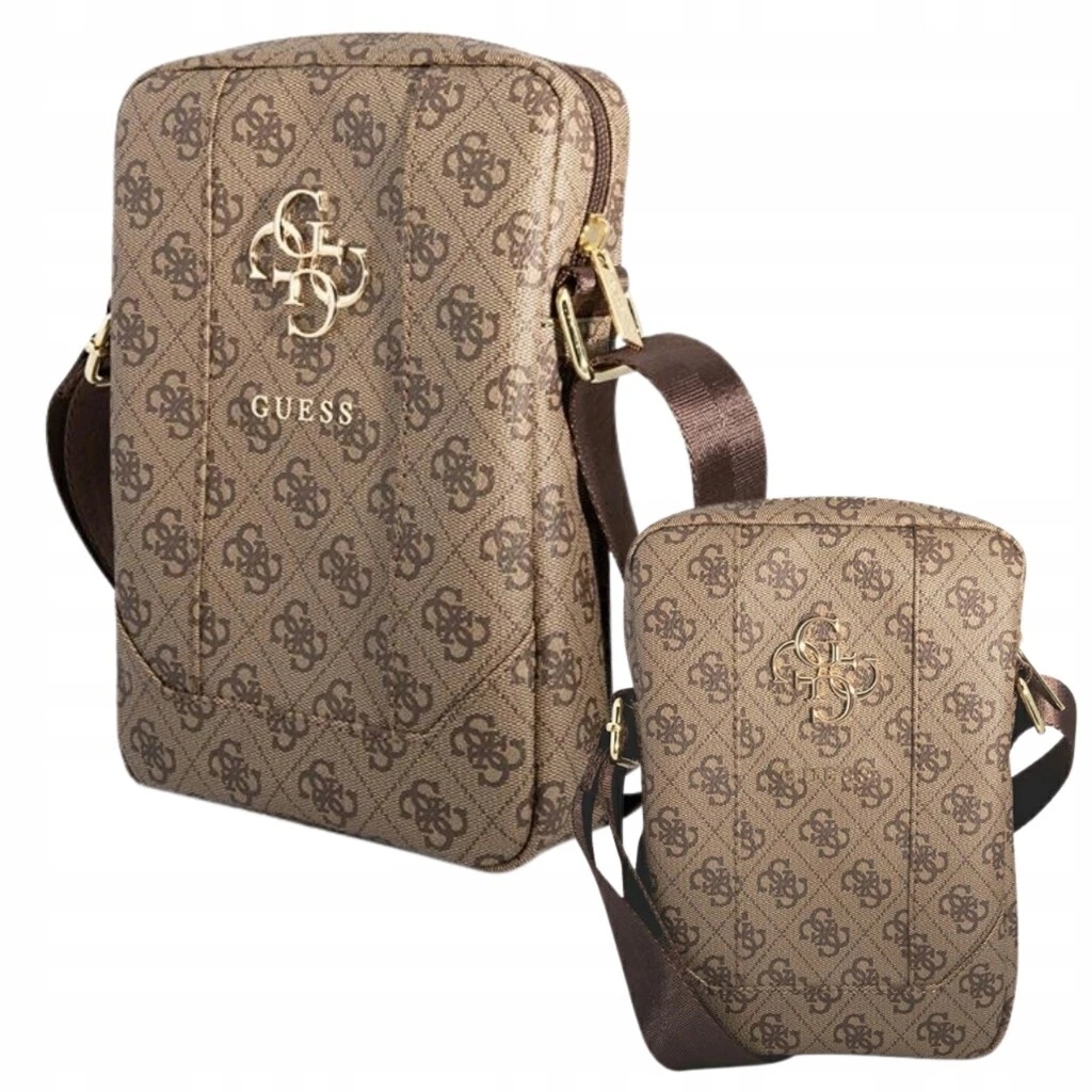Guess Shoulder Bag 10" Brown 4G Metal Logo Adjustable Strap for Table Phone - Image 2