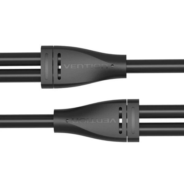 3.5mm JACK Splitter Cable Stereo Audio GOLD Male to 2 Dual Sockets Lead BLACK - Image 2