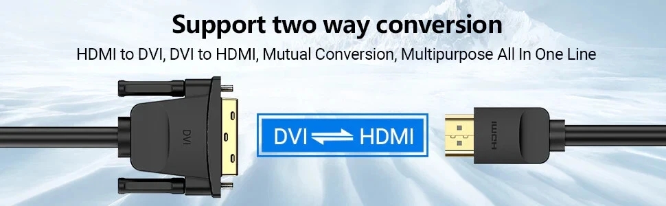 HDMI to DVI Cable DVI-D PC 4K 60H Laptop Monitor TV Adapter Converter Lead - Image 11