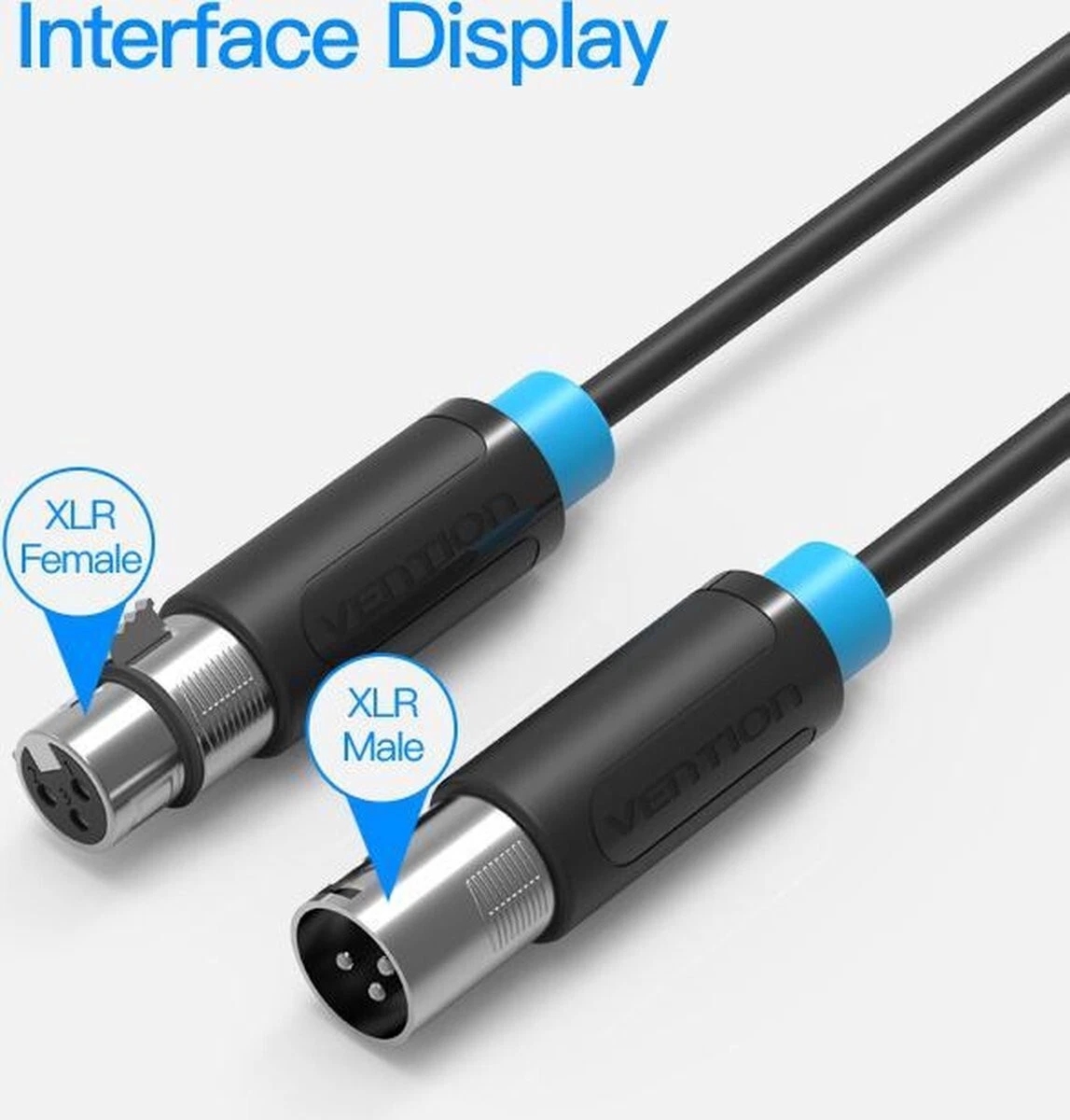 XLR 3Pin Microphone Male to XLR 3Pin Female Extension Audio Cable 3m - Image 2