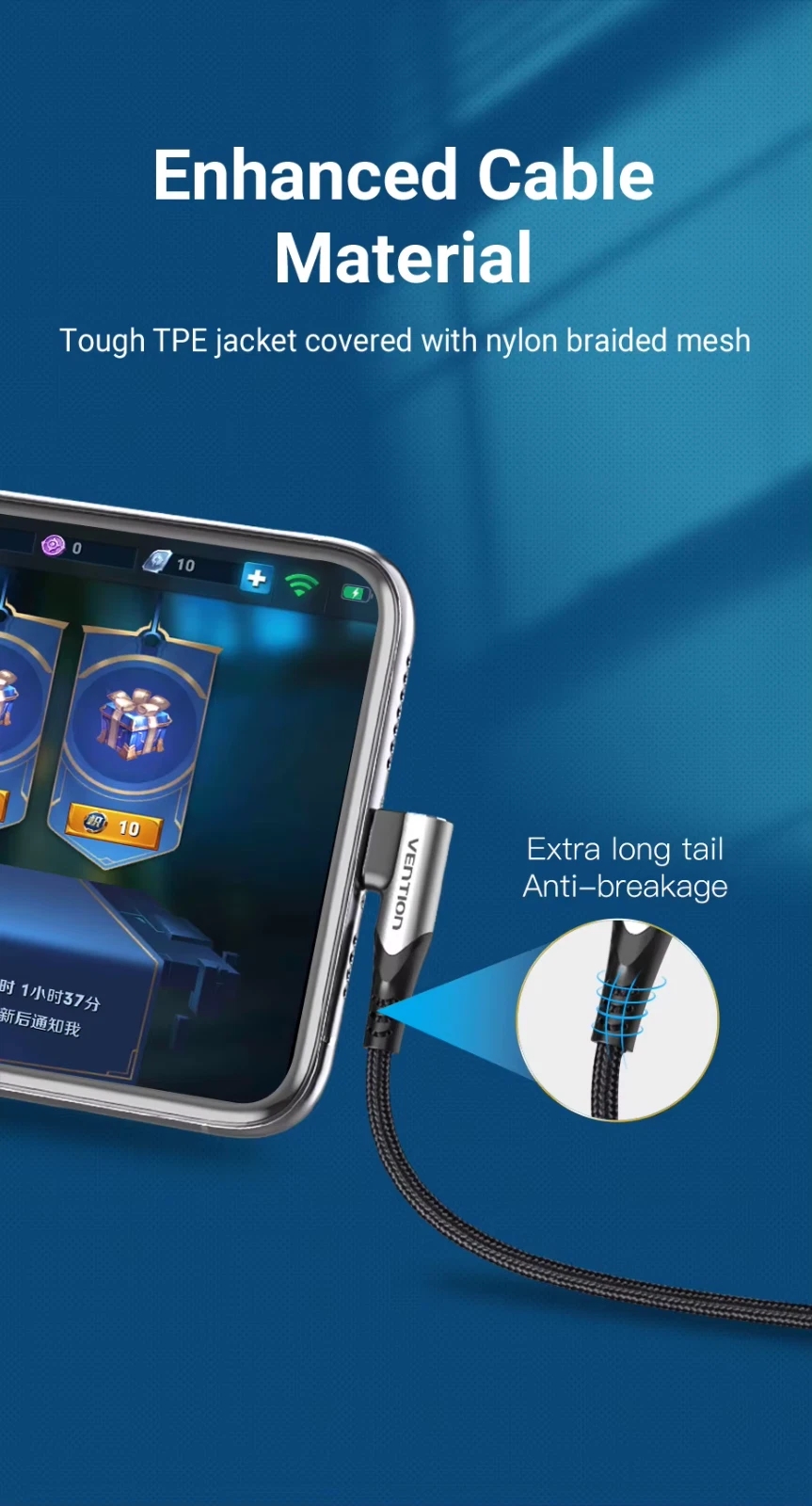 90 Degree Double End Right Angle PD 100W Fast Charging USB C to USB Type C Cable - Image 6