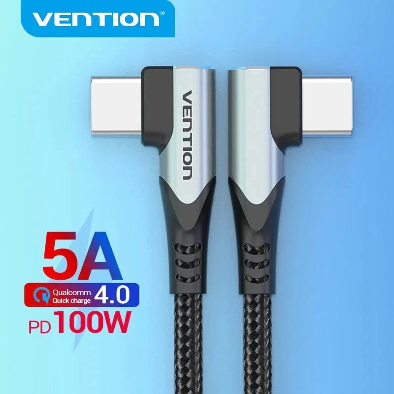 90 Degree Double End Right Angle PD 100W Fast Charging USB C to USB Type C Cable - Image 7