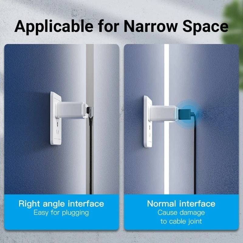 90 Degree Double End Right Angle PD 100W Fast Charging USB C to USB Type C Cable - Image 12