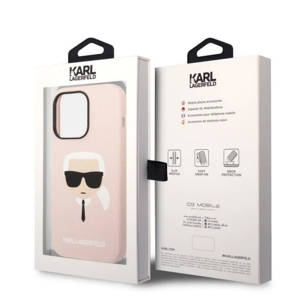 Genuine Karl Lagerfeld Karl Head MagSafe Silicone Case For iPhone 14 Pro Pink - Image 7