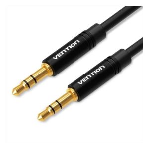 Gold Plated 3.5mm M / M Male to Male Earphone Audio AUX Cable Lead Black 1 M