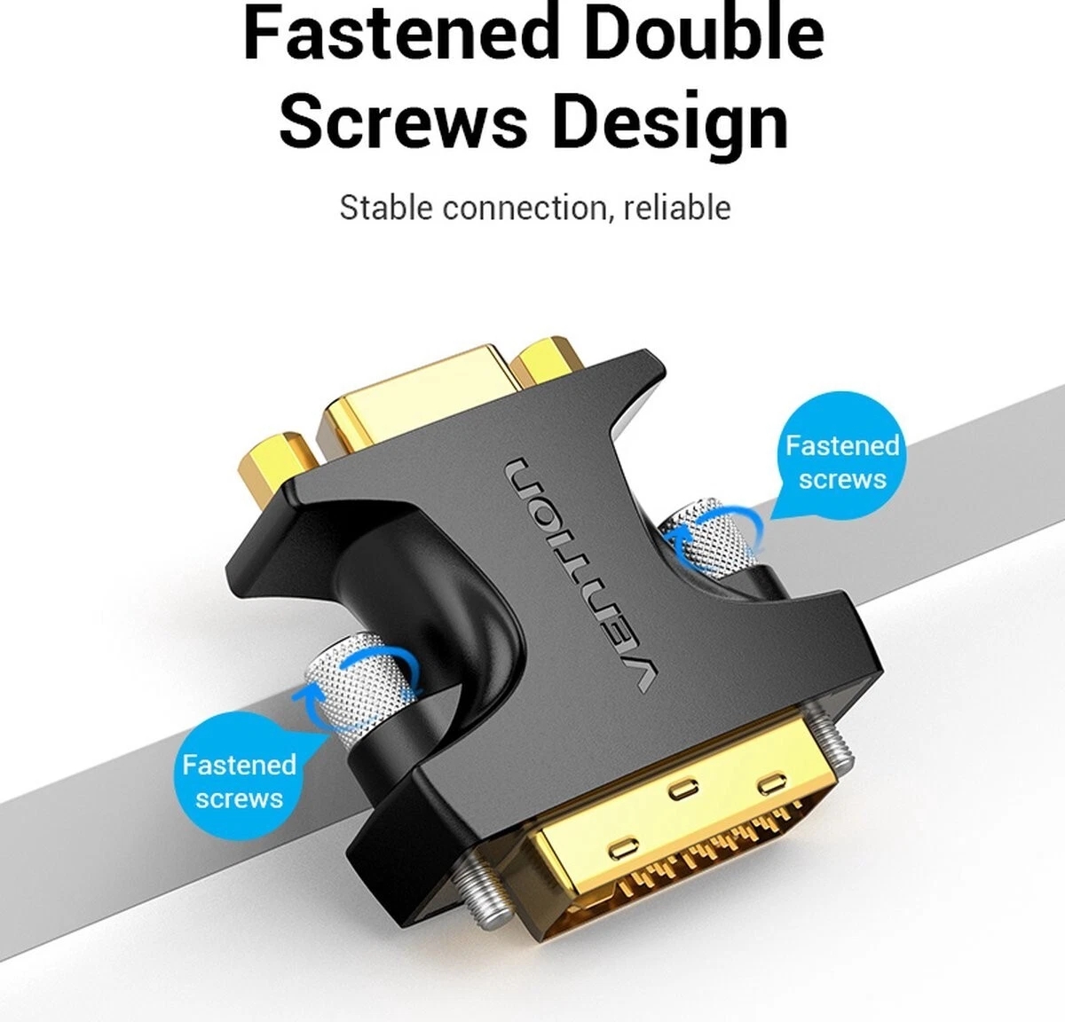 DVI-D to VGA Adapter DVI 24+1 Male SVGA 15 Pin Female Converter for PC Laptop UK - Image 7